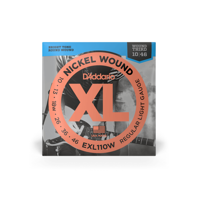Набор струн D'ADDARIO EXL110W XL NICKEL WOUND REGULAR LIGHT WOUND 3RD (10-46)